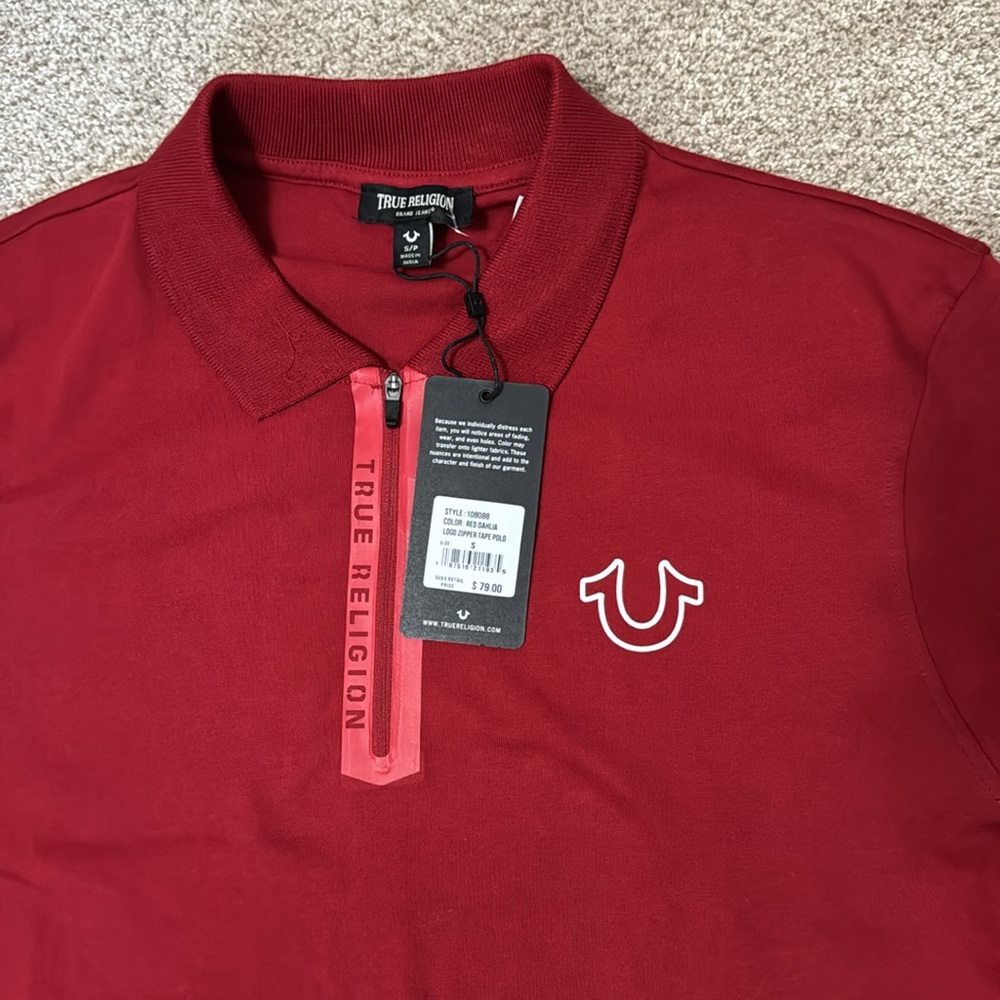 True Religion mens polo size S NWT quarter zip - Picture 2 of 3